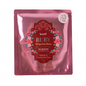 Petitfee Koelf Гидрогелевая маска для лица c экстрактом болгарской розы Ruby Bulgarian Rose Hydro Gel Mask Pack